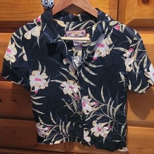 Caribbean Joe Black Floral Shirt